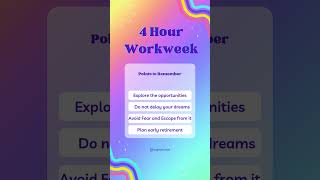 4 Hour Work week Important points [upl. by Iren]