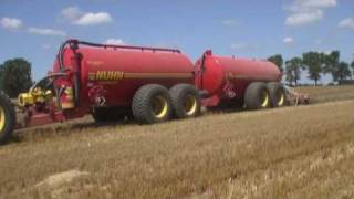 John Deere 9300 Injecting with 12000 US GAL Vacuum Dual Tanker Quad Train [upl. by Riobard]