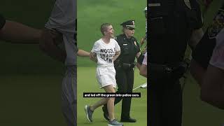 Protesters disrupt Travelers Championship in Connecticut [upl. by Neelrac]