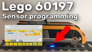 Lego train 60197 and powered up sensor 88007 programming and demonstration [upl. by Celik]