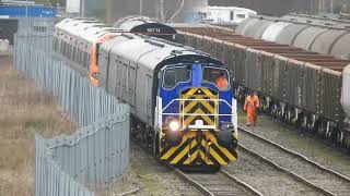 196 unit drag from Tyseley arriving at Long Marston 1st March 2022 with 57312 196109 and 01544 [upl. by Gianina]