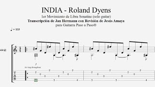 INDIA Libra Sonatine  R Dyens  Tablatura por Jesús Amaya [upl. by Ribak]