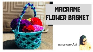 Macrame Art  Macrame Flower basket New design  Tokri hanger [upl. by Norbie855]