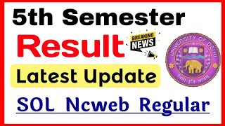 DU 5th Semester Result Update Dec 2023 Exam  SOL Result Update 2024 5th Semester  SOL Result 2024 [upl. by Huntingdon]