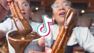 🍫 Easy CHURROS at Home  VIRAL Tiktok Recipe 🍫 [upl. by Adirf]