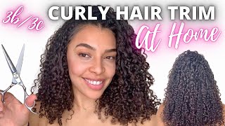 How To Cut 3B3C Curly Hair At Home EASY DIY DUSTING NATURAL HAIRCUT [upl. by Nottarts]