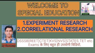 RESEARCH METHOD 1 EXPERIMENT RESEARCH 2CORRELATION RESEARCH [upl. by Kinnie]