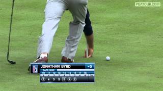 Johnathan Byrd excites fans on No16 at Waste Management [upl. by Akinhoj919]