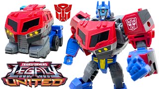 Transformers LEGACY United Voyager Class Animated OPTIMUS PRIME Review [upl. by Nerral]