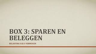 Belasting Box 3 Sparen en Beleggen [upl. by Dyan]