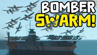 HUGE SWARM Of NAVAL BOMBERS ATTACK A MASSIVE BATTLESHIP In Naval Art [upl. by Aiyekal]