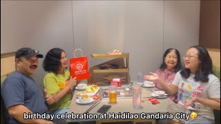 BIRTHDAY SURPRISE AT HAIDILAO HOTPOT GANDARIA CITY🍜🥳haidilaohotpotfoodbloggerbirthdaycelebration [upl. by Ahsat]