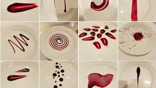 20 Different plating techniques  simple techniques for saucegel  art on plate  by Monika Talwar [upl. by Wolenik]