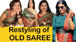 Reuse of old saree  Restyling old fashioned sareebeauty fashion stylingtips [upl. by Jeffery849]