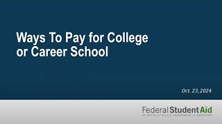 Ways to Pay for College and Career School [upl. by Oidiple]