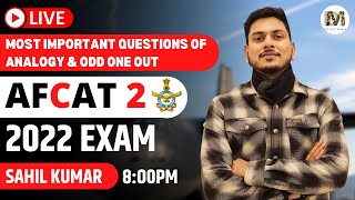 Most important Questions of Analogy amp Odd one out for AFCAT 2 2022 Exam  Sahil Kumar Defence Mania [upl. by Storz]