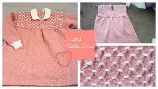 Knitted Toddler Dress Part 1  The Back [upl. by Barthelemy]