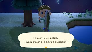 HOW TO CATCH A STRINGFISH  Animal Crossing New Horizons [upl. by Alodi]