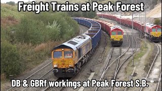 Freight trains at Peak Forest  DB amp GBRF workings on the Freight only lines at Peak Forest SB [upl. by Vivyanne]