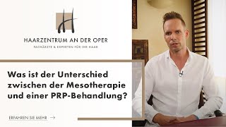 Was ist der Unterschied zwischen der Mesotherapie und einer PRPBehandlung [upl. by Nodla]