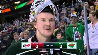 Minnesota Wild goalie Devan Dubnyk after shootout win over Carolina Hurricanes [upl. by Liebman]