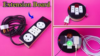 2 Types Extension Board Making At Home  Extension Board With Voltmeter  Round Extension Board DIY [upl. by Peppy]