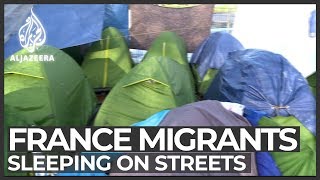 France Hundreds of young migrants sleeping on streets [upl. by Lamhaj]