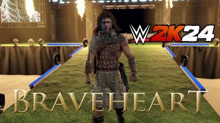 William Wallace vs Edward Longshanks Braveheart WWE2K24 [upl. by Anaila785]