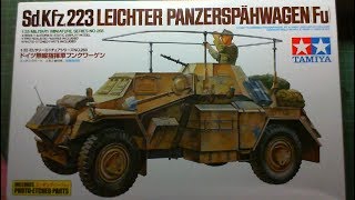 Tamiya 135 SdKfz223 Leichter Panzerspahwagen Fu UnBoxing [upl. by Siramay]