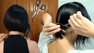 COMO CORTAR O CABELO LONG BOB SOZINHA  Tati Coelho [upl. by Almeida]