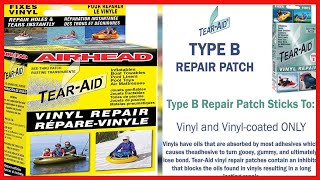 TEARAID Vinyl Repair Kit Type B Clear Patch for Vinyl and VinylCoated Materials [upl. by Zrike]