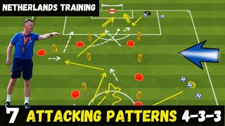 🔰 📢 7 Attacking Patterns 433 Soccer  Finishing  Netherlands Training [upl. by Enailuj]