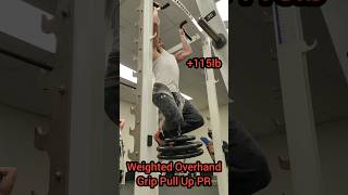 115lb Weighted Pull Up PR Chin Up vs Pull Up Max Ratio [upl. by Noirod]