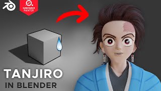 3D Tanjiro Model from Demon Slayer in Blender [upl. by Ahsinid696]