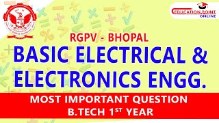 Basic Electrical amp Electronics Engineering BEEE Most Important Topic for RGPV Bhopal 1st Year [upl. by Kristien]