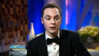 Backstage At The 2011 Golden Globes Jim Parsons Completely Honored To Win The Golden Globe [upl. by Ronica]