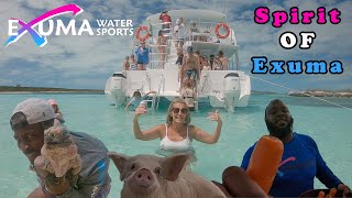 Island Hopping Swimming Pigs and Feeding Iguanas Exuma Water Sports Leaf Cay Exuma Bahamas [upl. by Euqininod]