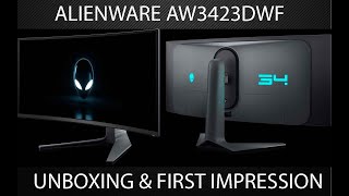 ALIENWARE AW3423DWF Unboxing amp First Impressions [upl. by Ylellan]