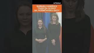 Kamińska puściła oczko w trakcie przemówienia Andrzeja Dudy shorts polityka [upl. by Haeckel694]