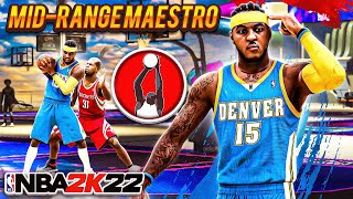 CARMELO ANTHONY quotMIDRANGE MAESTROquot BUILD is OVERPOWERED in NBA 2K22 [upl. by Elletse]