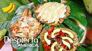 Receta de plato caribeño con variedad de patacones de plátano [upl. by Wyler]