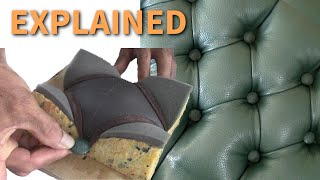 How to diamond button tufting is shaped EXPLAINED  Basic TuftingCapitoné in leather for beginners [upl. by Saqaw]