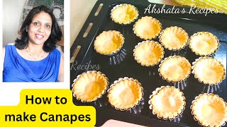 How to make Canapes at home Eggless canapes akshatasrecipestart shellscanapés tarttart [upl. by Rubio]