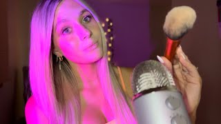 ASMR in the Dark Light Mouth Sounds Brushing Your Face Lipgloss Sounds [upl. by Otreblig]