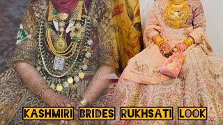 Kashmiri brides Rukhsati Look Wearing Beautiful heavy Golden jewellery wedding highlights 2024 [upl. by Blackstock]