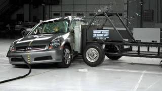 2006 Infiniti G35G37 side IIHS crash test [upl. by Ymmot564]