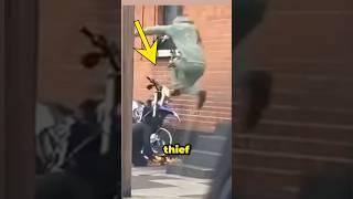 Thief Gets Instant Karma Trying to Steal Dirt Bike 😡 shorts [upl. by Valonia724]