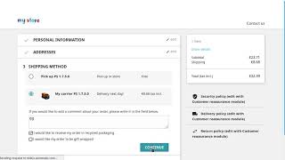 PrestaShop 1750 checkout [upl. by Oinotla]