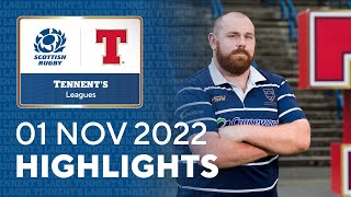 HIGHLIGHTS  Tennents Mens Premiership and National League 202223  1st November 2022 [upl. by Paul126]