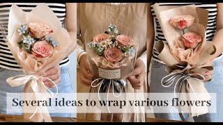 Cappuccino Roses Floral Bouquet Wrapping Tutorials31  Flower Bouquet Wrapping Technique amp Idea [upl. by Baudelaire]